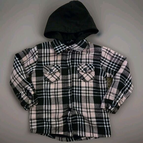 Little Bipsy Flannel Hooded Sweater Fall/‎ Winter Size 18-24months Toddler Boys - Picture 2 of 8